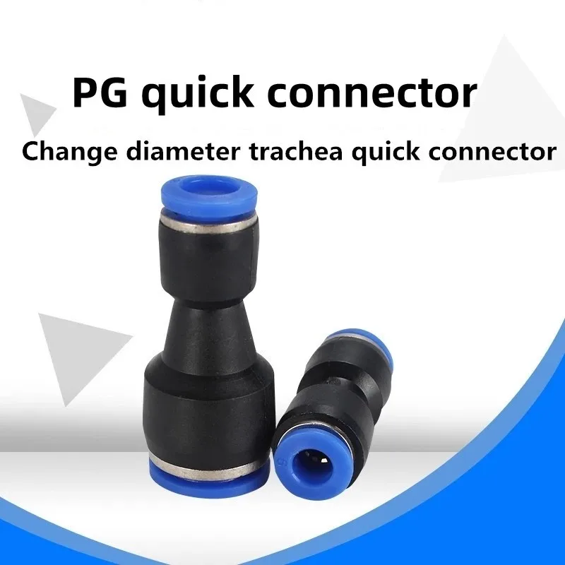 Pneumatic Fittings Fitting Plastic Connector PU PG 4mm 6mmTo 8mm 10mm Air Water Hose Tube Push in Straight Gas Quick Connectors