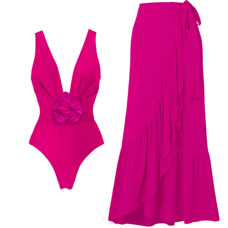 Flower Swimsuit Bikini Set Women Summer Bohemian Ru Us Eur Retro Solid Color 2 Piece Swimsuit Suit Factory Wholesale Stock New