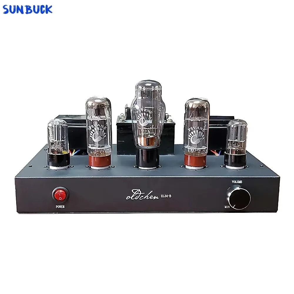 

Sunbuck 5U4G 6H8C Laochen EL34 Bluetooth 5.0 12W 2.0 EL34 Vacuum Tube Amplifier HIFI EXQUIS Class A handmade Single-ended Amp