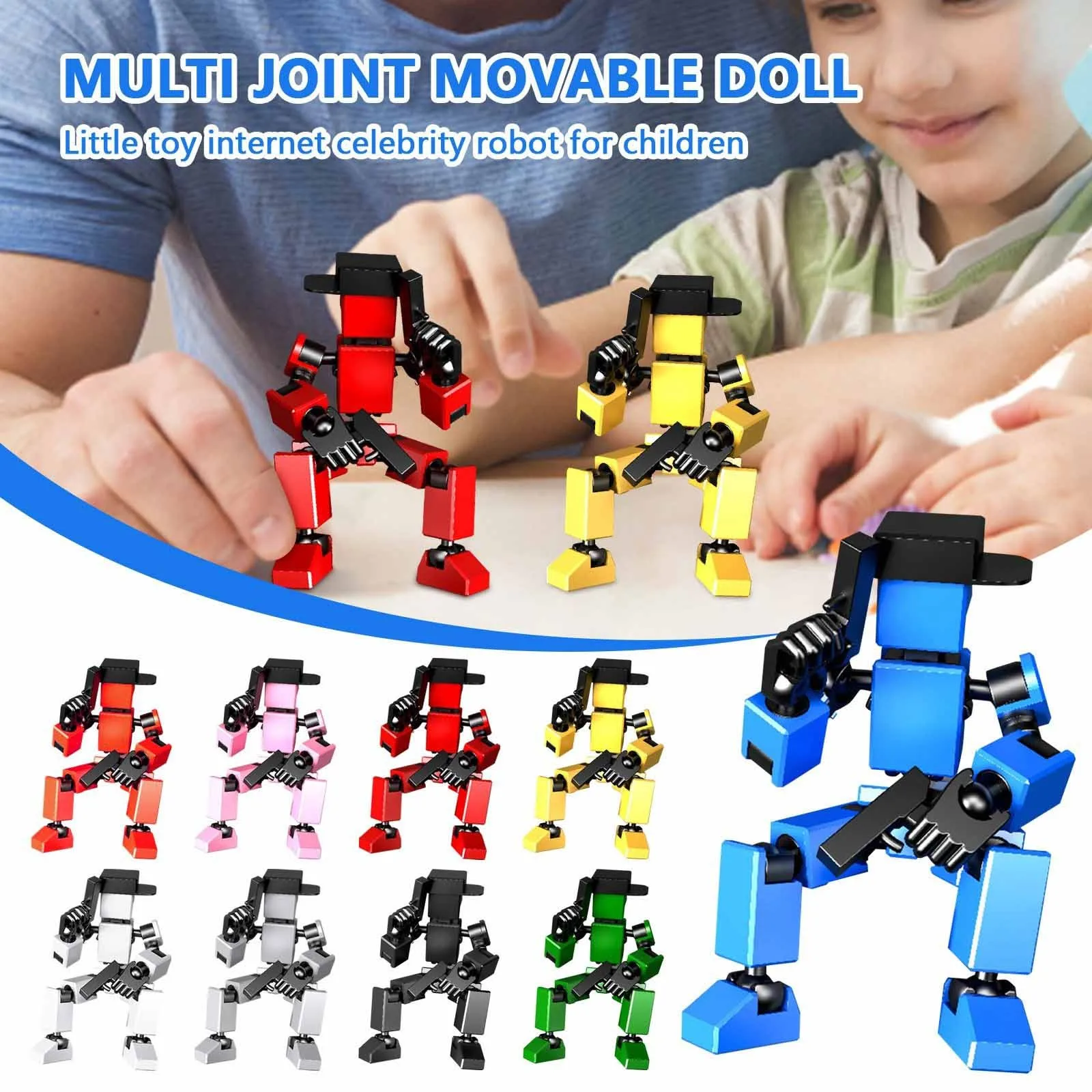 13 Action Figures Toys with Multiple Accessories Mini Action Figure Dummy Robot Assembly Completed Home Desk Decoration