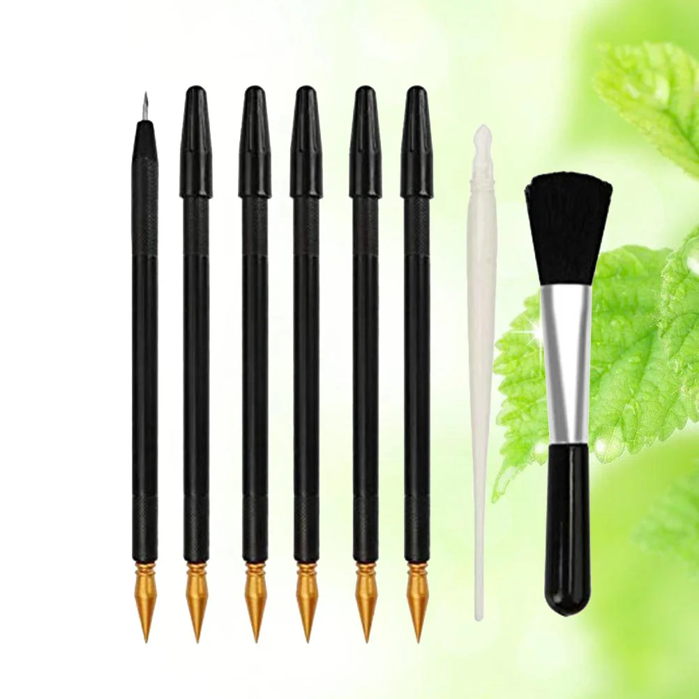8 PCS Fiberglass Pen Nail Sticks Beautiful Drawing Scraper Scratch Paper Scratching Small Spatula