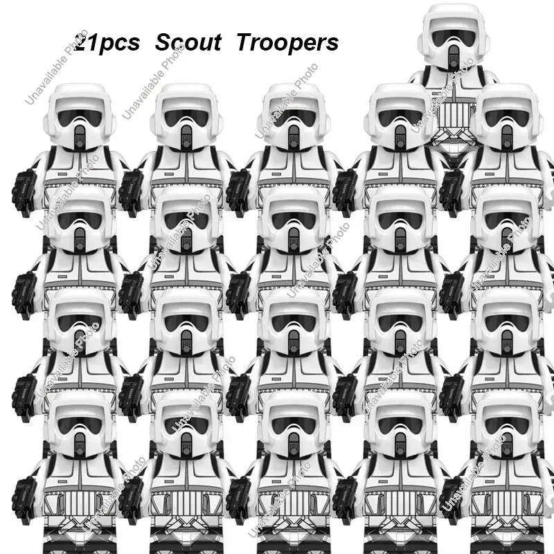 BLOKEES 21 Piezas Bloques de Construcción Clon de Star Wars Soldados Legión Clon Darth Vader Crosshair Wrecker Echo Figuras de Acción de Ladrillos Juguetes