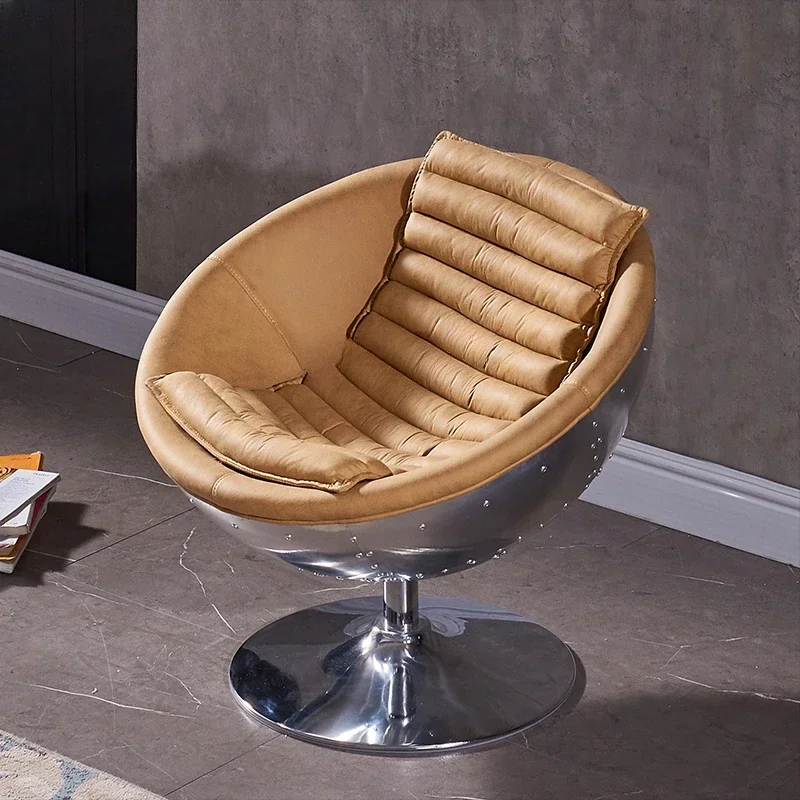 Designer Creative Ball Rotating Chair Aluminum Leather Massage Armchair B & B Lazy Bone Chair