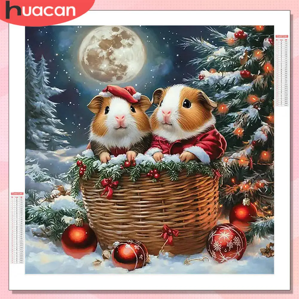 

HUACAN алмазная живопись мышь животное полные наборы Настенный декор Алмазная мозаика зимняя вышивка крестиком стразы