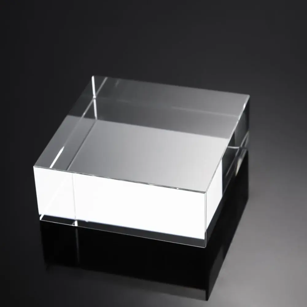 Solid Jewelry Display Riser Stands Polished K9 Crystal Acrylic Cube Display Stand Block Stereoscopic Transparent