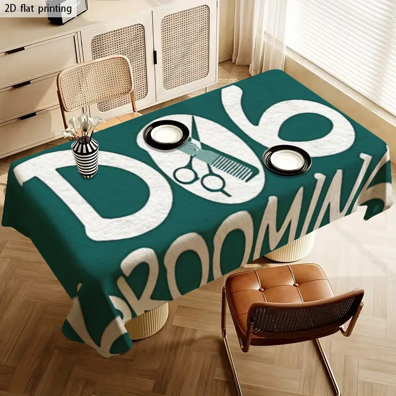 2D Flat Printing Salon Tablecloth Waterproof Table Cover for Hairdressing and Beauty Stations