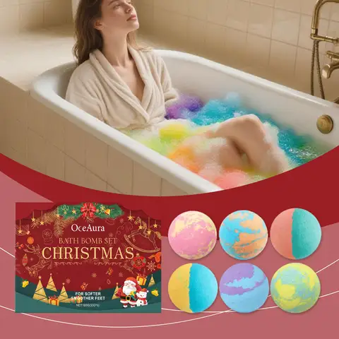Christmas Colorful Foam Shower Ball Softening Keratin Aromatherapy Take Bath Relieve Fatigue Shower Cleaner Christmas Bath Bombs
