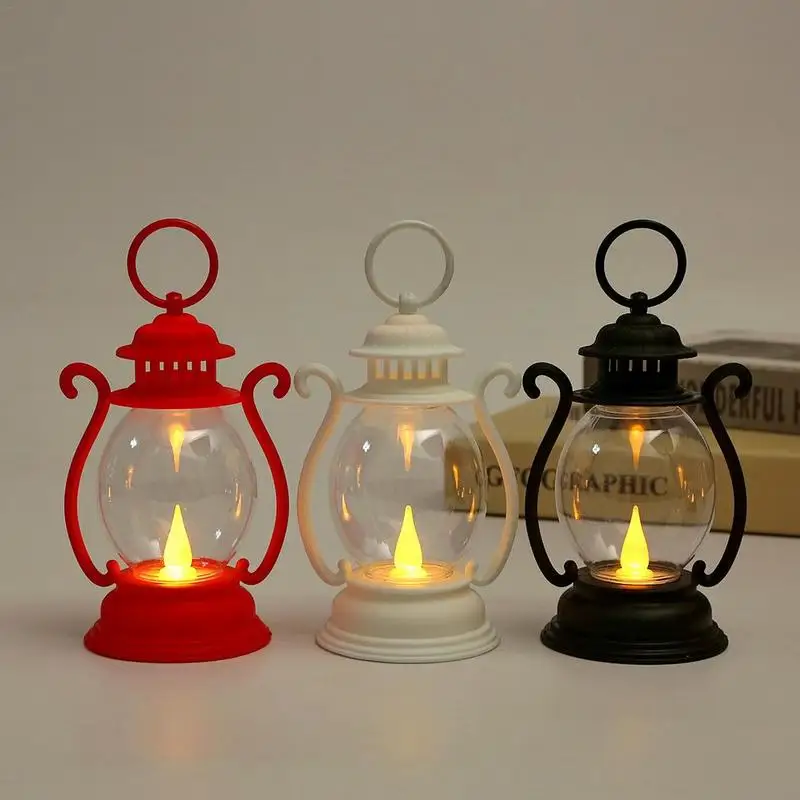 Retro Kerosene Night Light Small Oil Fairy Lights Decorative Lantern Art Pendant Christmas New Year Lamp Decor Home Supplies