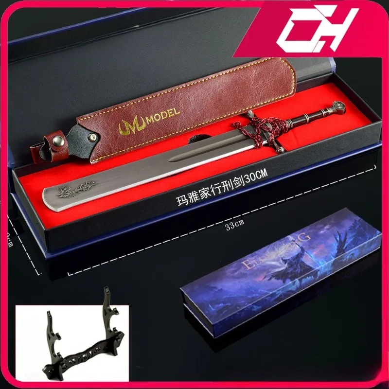 Marais Beul Zwaard Ring Spel Perifere Eldened 30 cm Alle Metalen Samurai Craft Accessorie Ornament Collectie Geschenkdoos