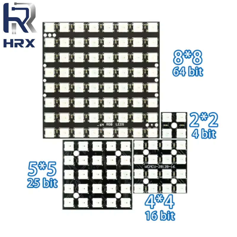 WS2812 LED 5050 RGB 8x8 4 16 25 64 LED مصفوفة لـ