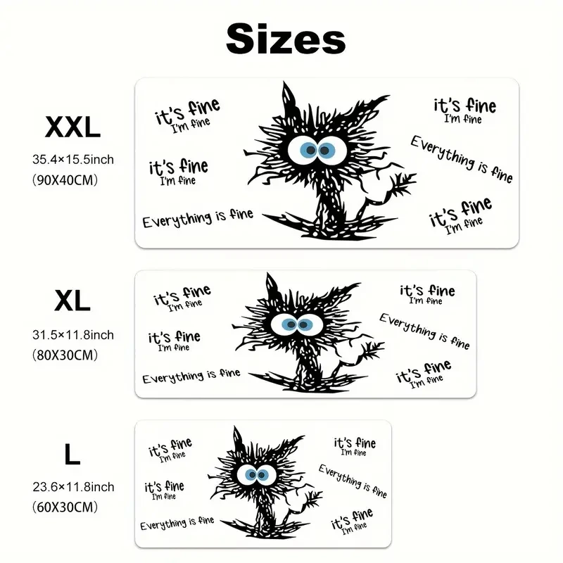 Black Cat Large Computer Anime Mouse Pad Size 80X30cm 90x40cm MousePad Laptop Desk Keyboard Pad Table Mat for Playing Games rug