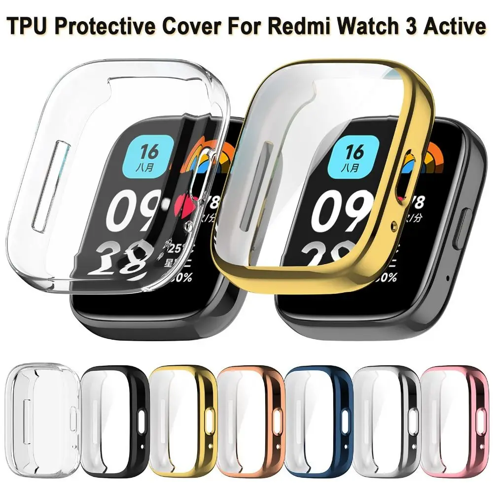 Funda completa de TPU para reloj inteligente, Protector de pantalla, accesorios de parachoques, carcasa protectora Redmi Watch 3 Active