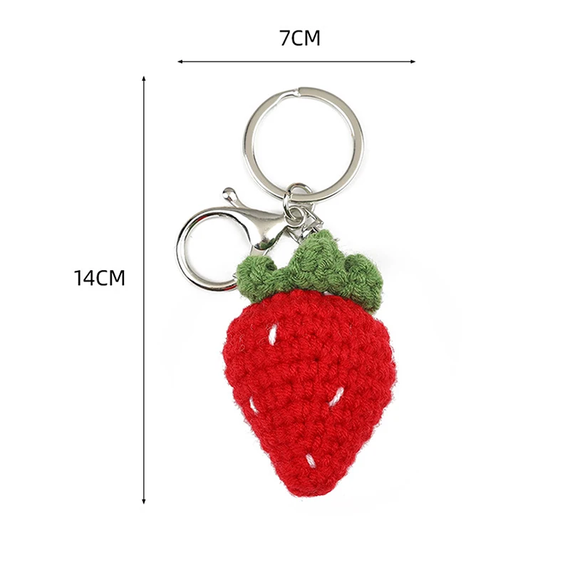 Portachiavi di frutta lavorato a maglia carino creativo per le donne ragazze del fumetto squisito portachiavi intrecciati borsa ciondolo decorazione accessori regali