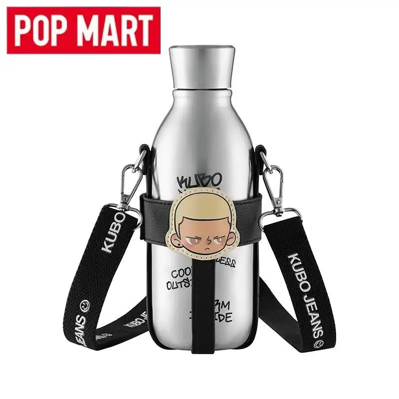 POP MART Kubo Jeans Series Tazza con cinturino a tracolla Tazza per bere alla moda Bottiglia sottovuoto portatile in acciaio inossidabile 304 intorno ai regali