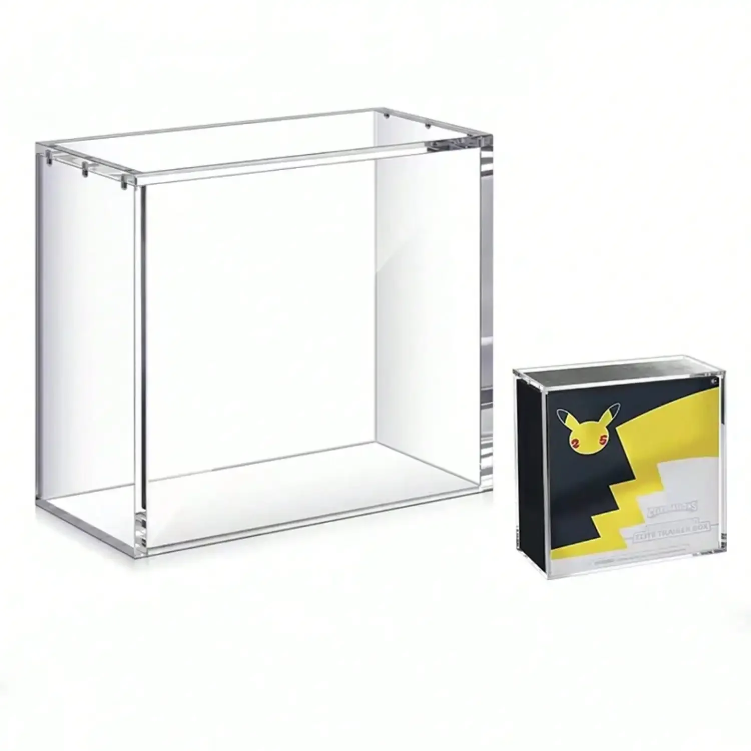 Premium Magnetic ETB Display Box,Crystal Clear Acrylic Elite Trainer Box Protector with Hidden Magnetic Closure,Thickened Panels,360° Full Visibility,Dust Resistant Collector Storage Case for Trading Card Game Collections,Desktop and Shelf Display