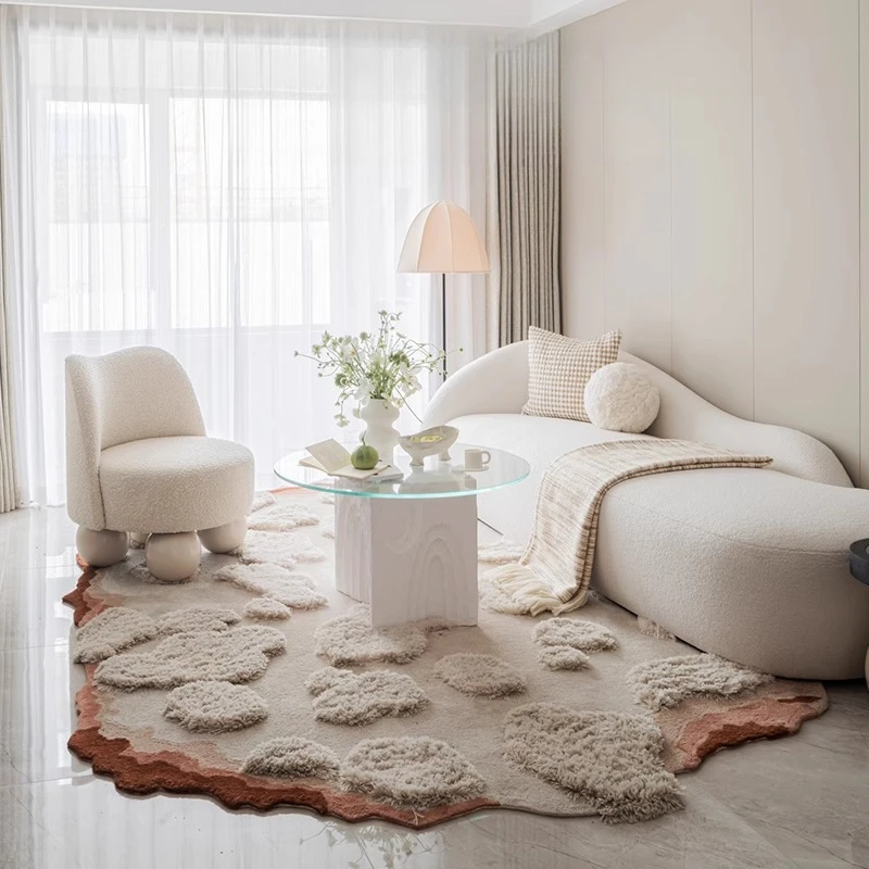 

Special-shaped cream wind French long-haired carpet