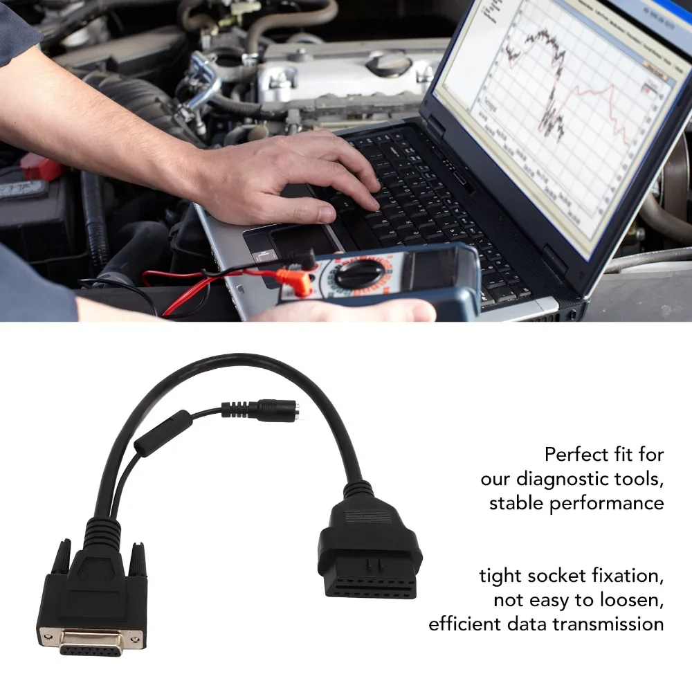 16pin Male OBD I Adaptor Box Wireless Bluetooth Conversion Adapter Bluetooth Conversion Cable 15pin Female Switch Cable