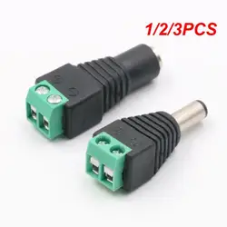 1/2/3PCS 3-Female Male DC Connectors 5.5mm*2.1mm DC Jack 5V 12V DC Power Connector For LED Strip Light CCTV Camera Adapterr