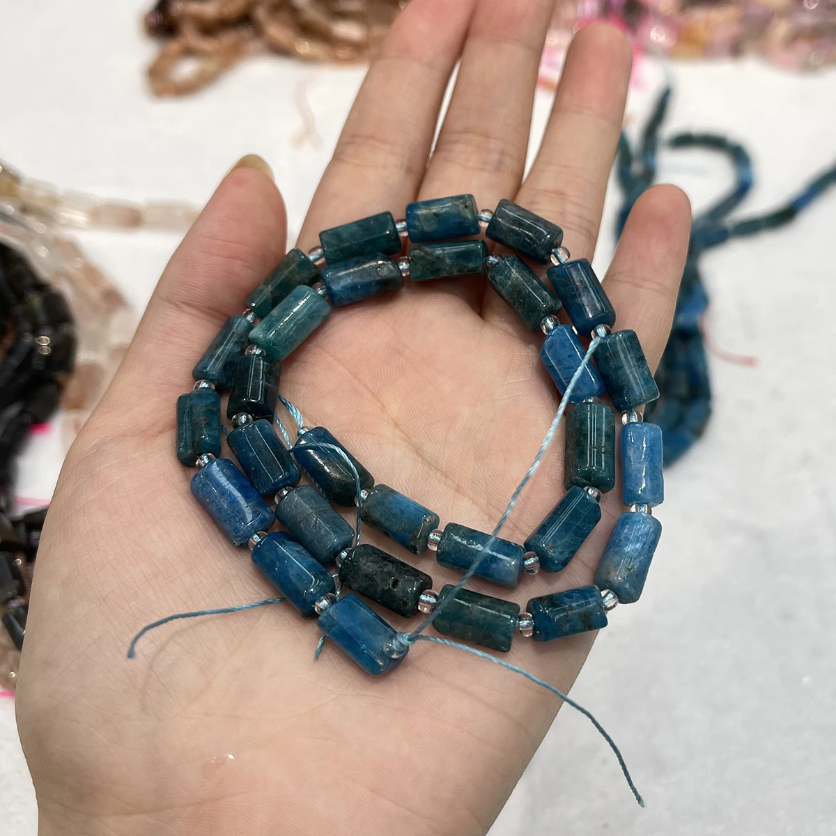 Natural Stone Triangular Cylindrical Shaped Beads 8x12mm For Jewelry Making DIY Necklace Bracelet Chains Earrings Accessory