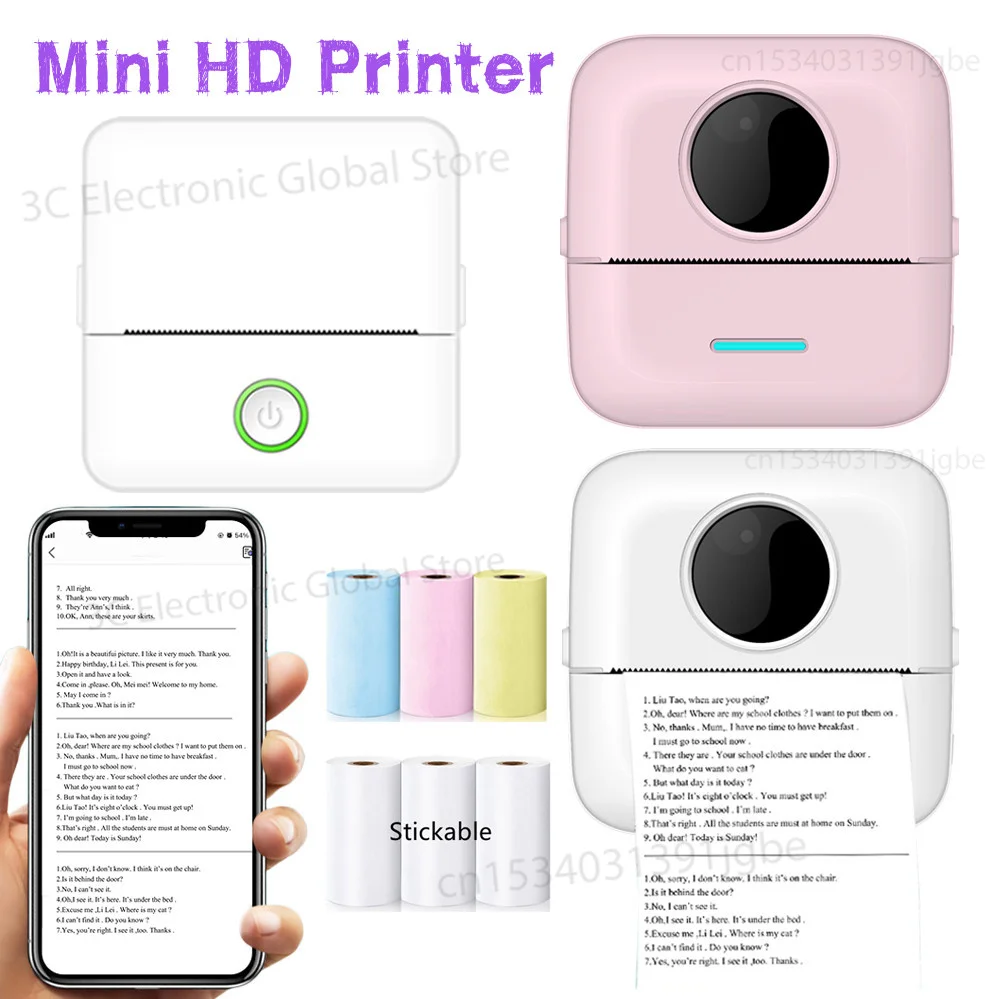 impressora termica portatil mini impresora etiqueta adesiva impressoras fotograficas de bolso inkless wireless para android ios 01