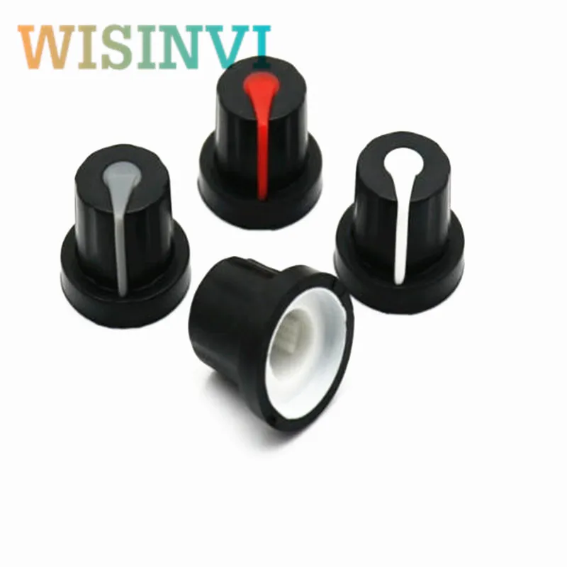 10pcs  Soft Rubber Potentiometer Knob Cap 16X14.5mm 6mm knurled shaft Volume Control Knob for Amplifier Speaker Audio Equipmen
