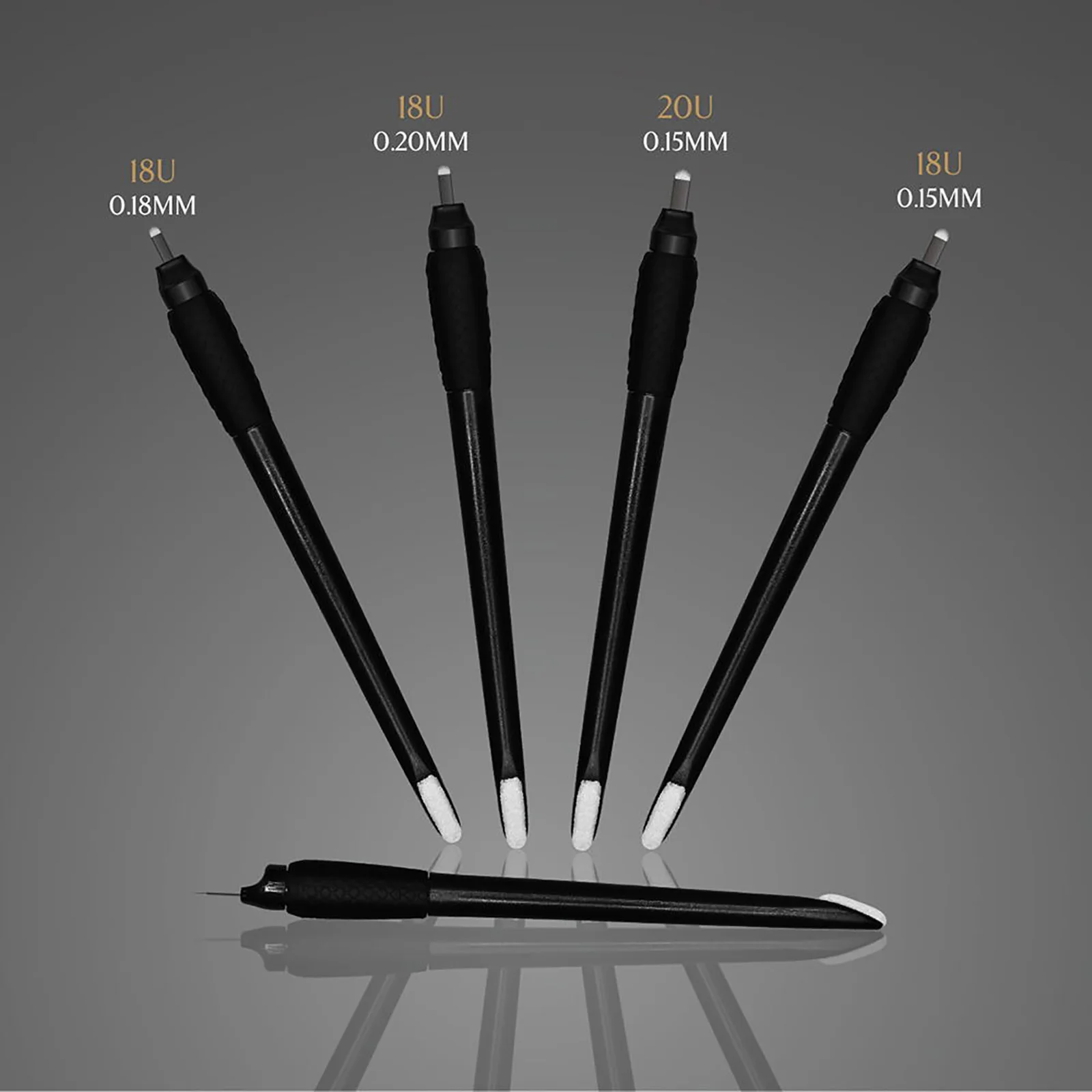 

100pcs OEM Disposable Microblading Eyebrow Tattoo Pen With 0.15mm 18U 20U Micro Blade Needles Permanent Makeup Embroidery