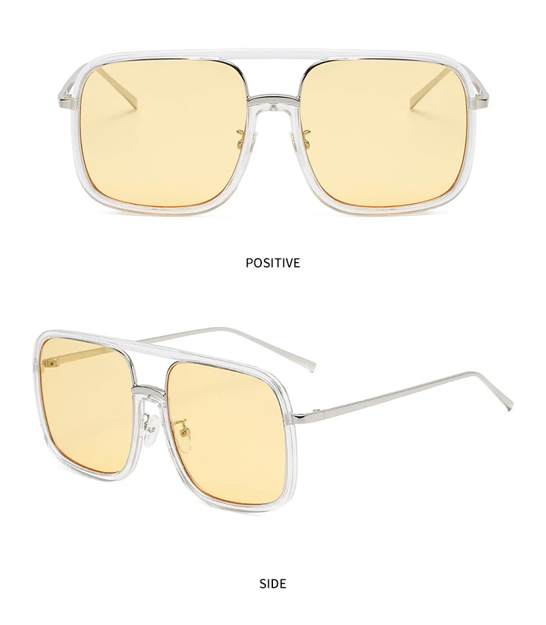 Übergroße Piloten-Sonnenbrille für Damen, Punk-Stil, große Rahmenbrille, modische Retro-Herren-Outdoor-Sonnenbrille, Box-Brille mit Leopardenmuster – Detail 8