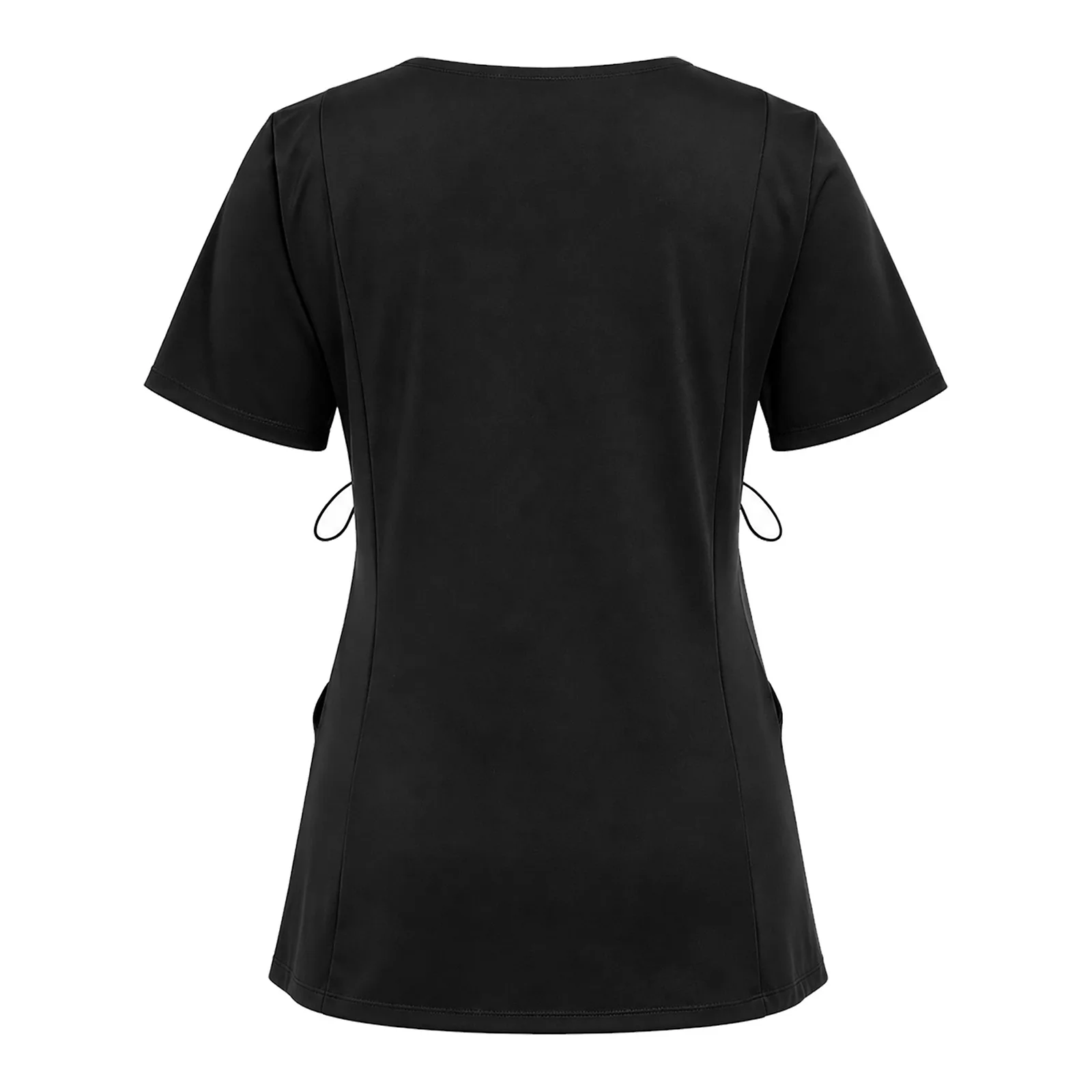 Womens Womens Nurse Pregnant Scrub Tops Short Sleeve Half Zipper Drawstring Maternity T-shirt with Pockets Medical Uniforms Work Wear - Aliexpress Deal