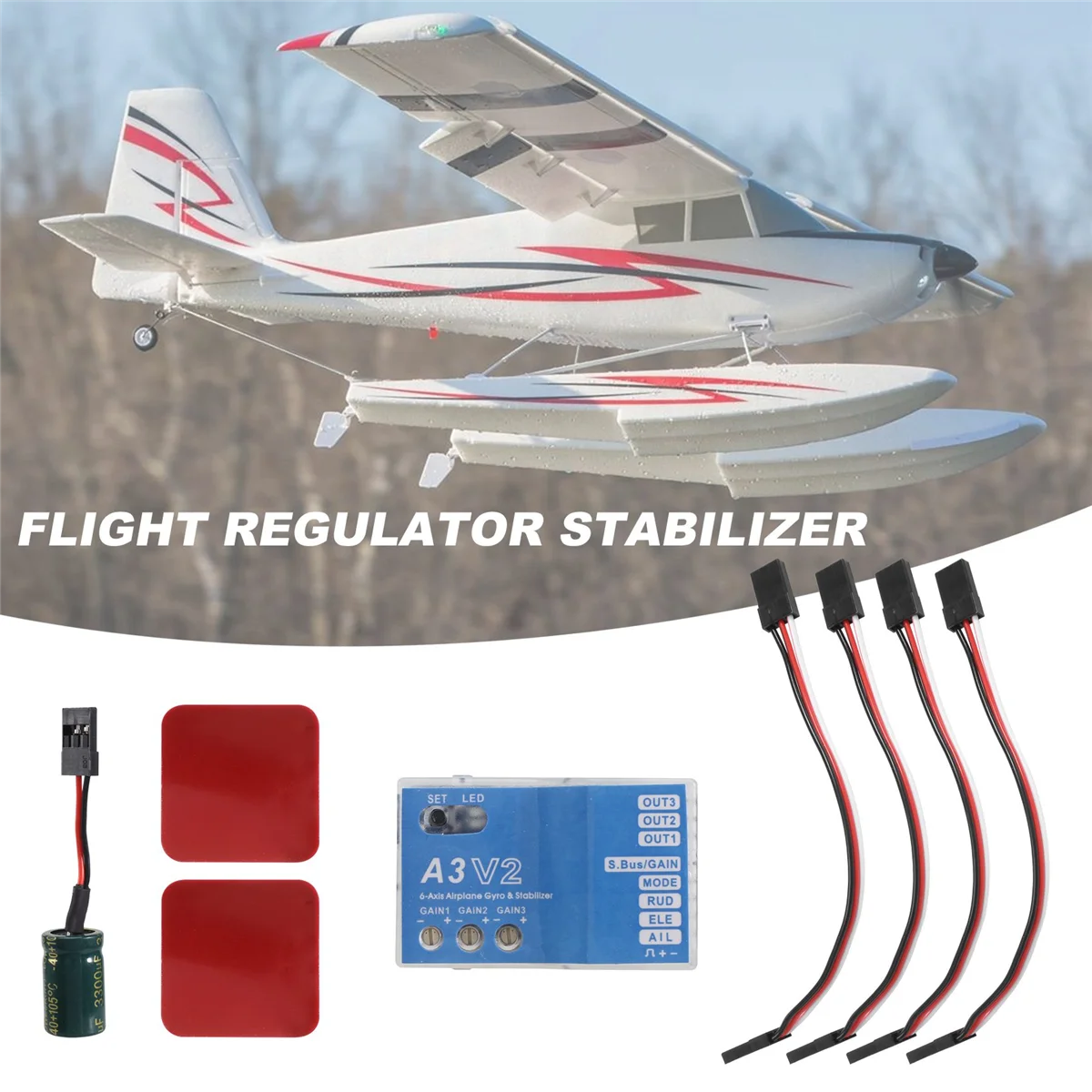 Uitstekend! A3 V2 vluchtcontroller stabilisator 4 vluchtmodi voor RC vliegtuig Vliegtuig RC Metalen cadeauaccessoire voor RC-liefhebbers