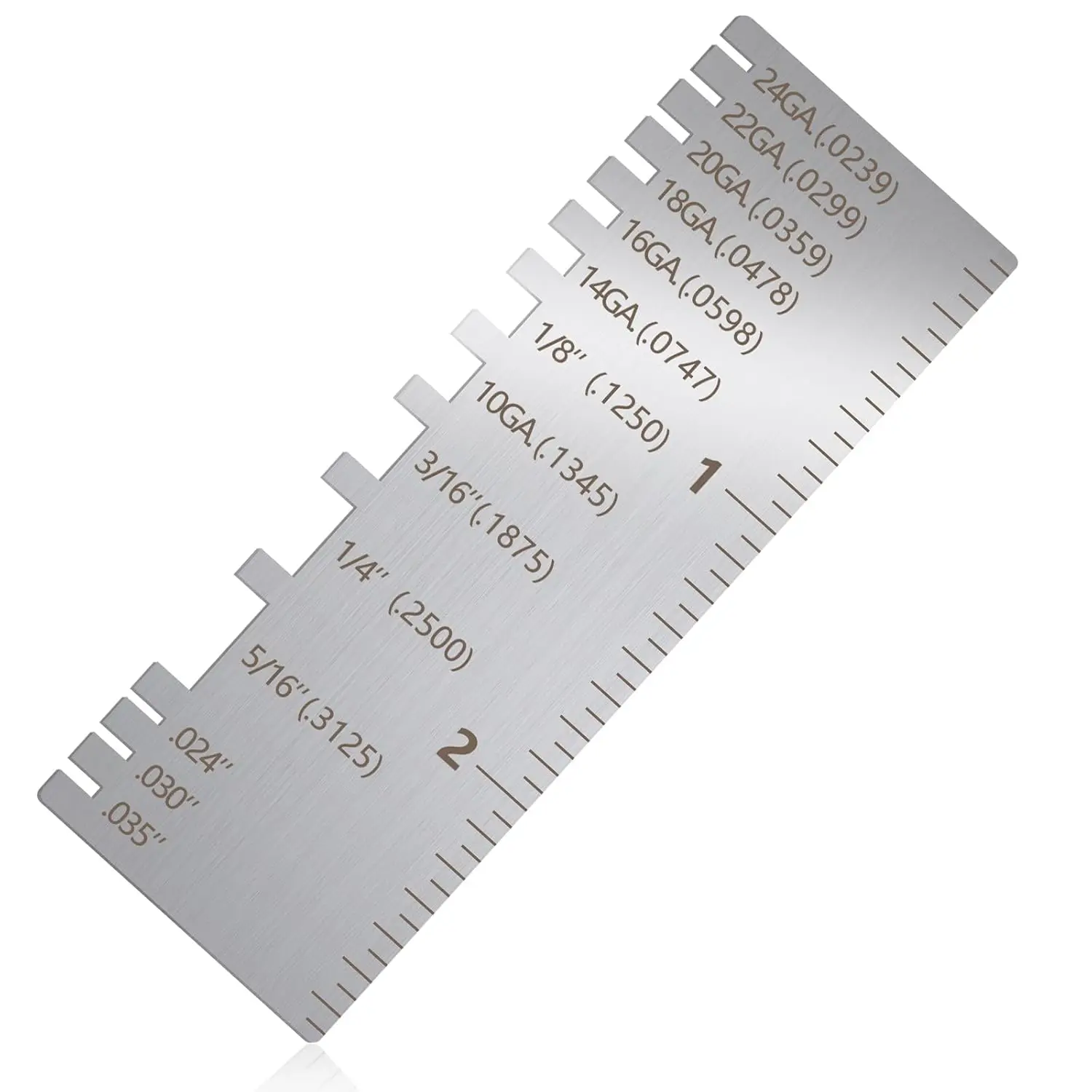 

Metal Thickness Gauge, Stainless Steel Metal Thickness Gauge Tool with Wire Size Chart AWG, Multi-Function Sheet