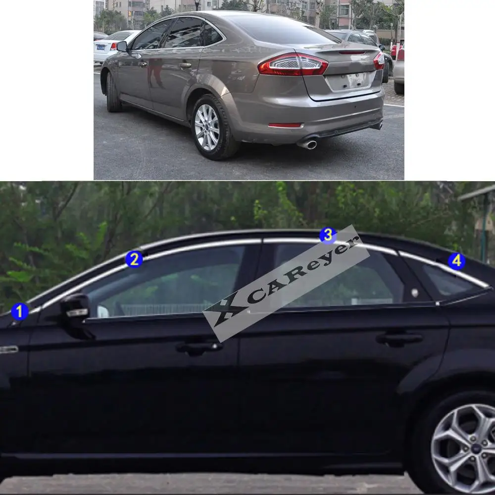 For Ford Mondeo 2011 2012 2013 Car Styling Sticker Garnish Pillar Window Middle Strip Trim Frame Hoods Parts