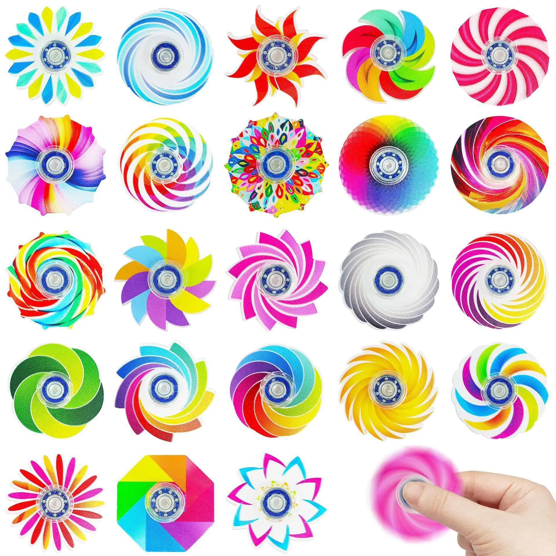 5/10/20pcs Mini Ranbow Fidget Spinner Sensory Stress Relief Toys Kids Birthday Party Favor Classroom Prize Goodies Bags Stuffer