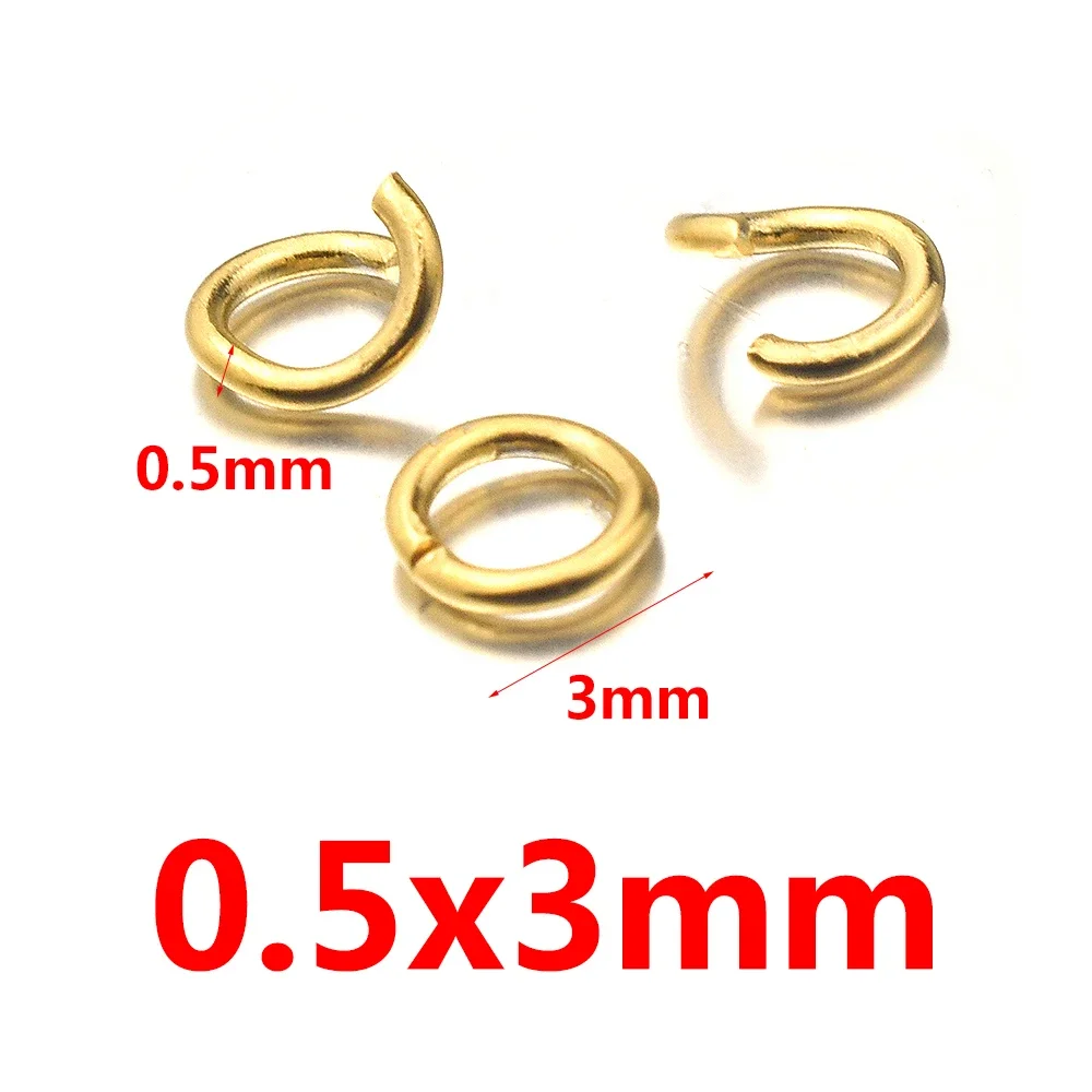 100 Stück PVD vergoldeter Edelstahl offene Biegeringe direkt 4/5/6 mm Spaltringe Verbinder für die Herstellung von DIY-Schmuckstücken