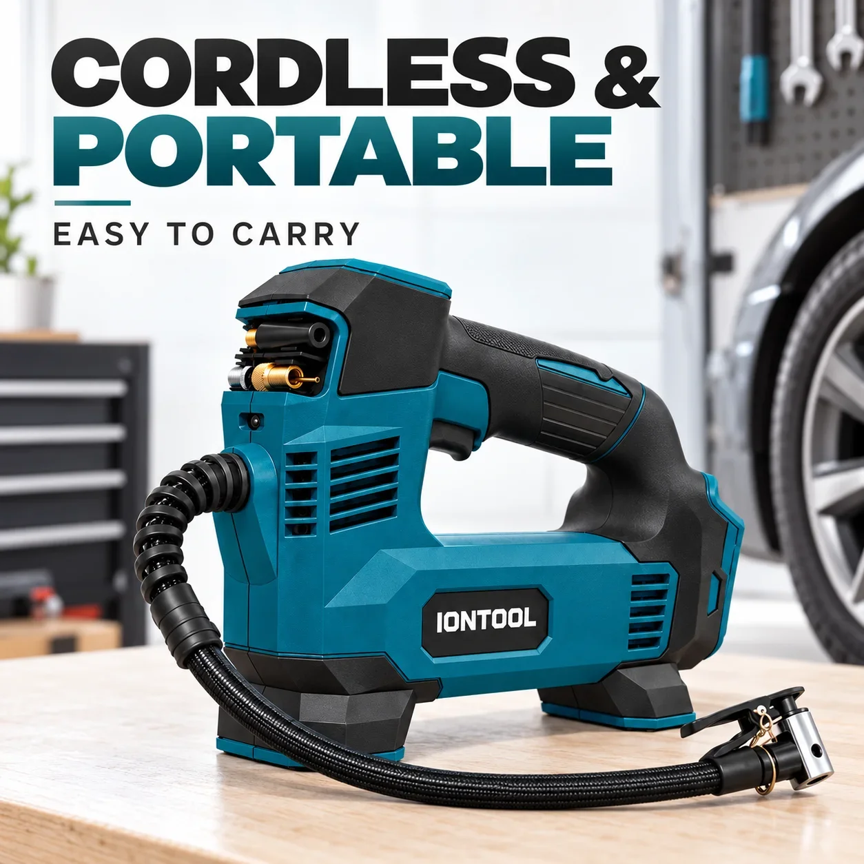 IONTOOL Brushless Cordless Inflator 140W For ATV Tire Inflation and Jet Ski Inflation and Paddle Board Pumping and Sealing