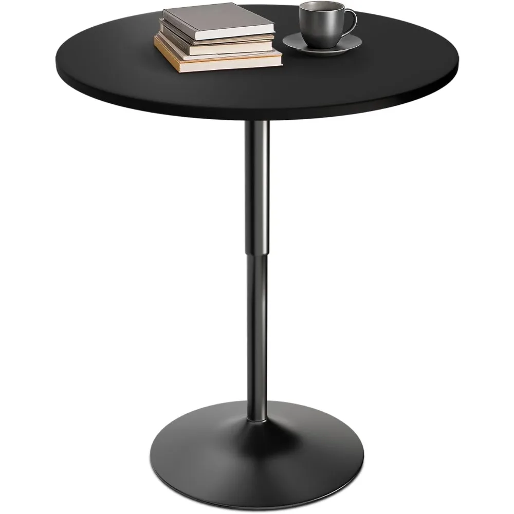 

Bar Table Modern Round Cocktail Table Height Adjustable, Tall Bistro Pub Table with Sturdy Base,