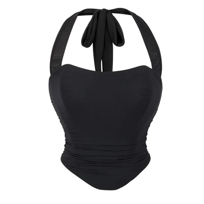 

Corset Halter Crop Top Women Camisole Short Cropped Tank Tops Summer Sexy Elegant Nightclub Evening Party Female Clothes