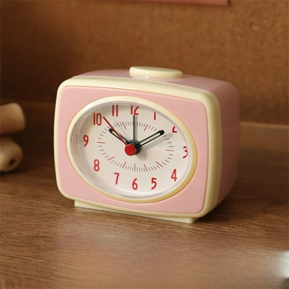 New Non Ticking Silent Alarm Clock Fluorescent Hands Battery-Powered Electronic Clock Luminous Display Desktop Clock Bedroom