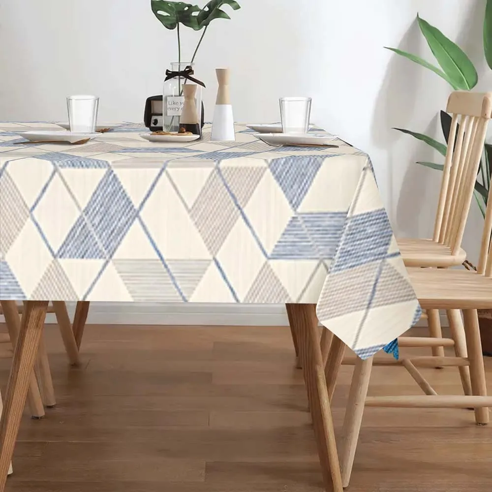 Simple diamond-shaped pattern tablecloth - suitable for picnics, camping, weddings, parties