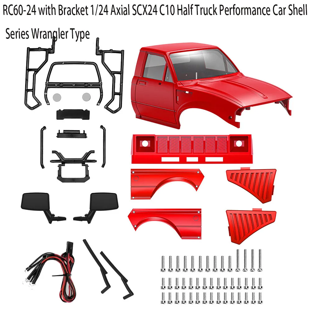 RC60-24 with Bracket 1/24 Axial SCX24 C10 Half Truck Performance Car Shell Series Wrangler Type