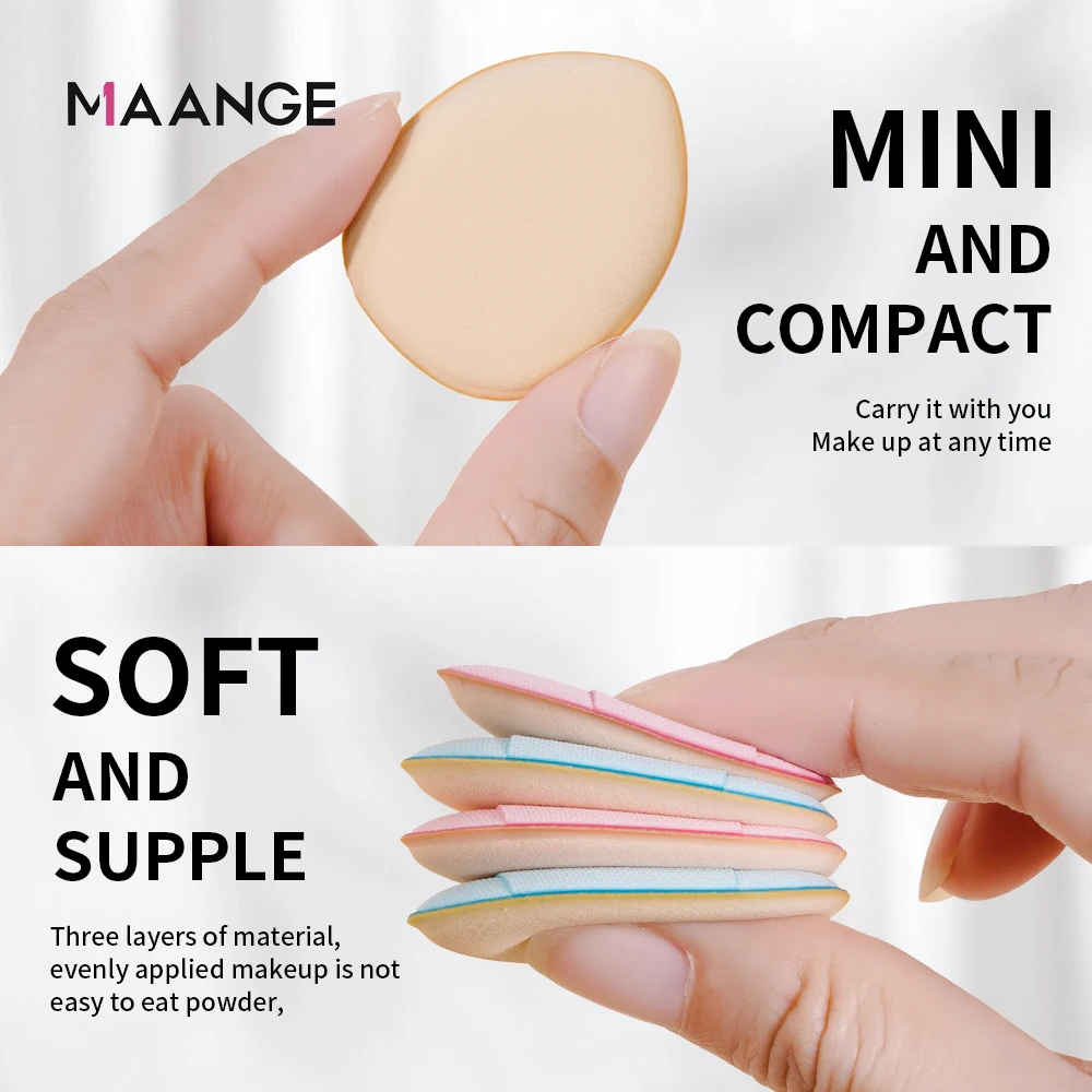 MAANGE 5/10 Mini Kích Thước Ngón Tay Phồng Hình Không Đệm Bọt Biển Phấn Nền Khô Ướt Kem BB Trang Điểm máy Xay Sinh Tố Làm Đẹp Puff Dụng Cụ