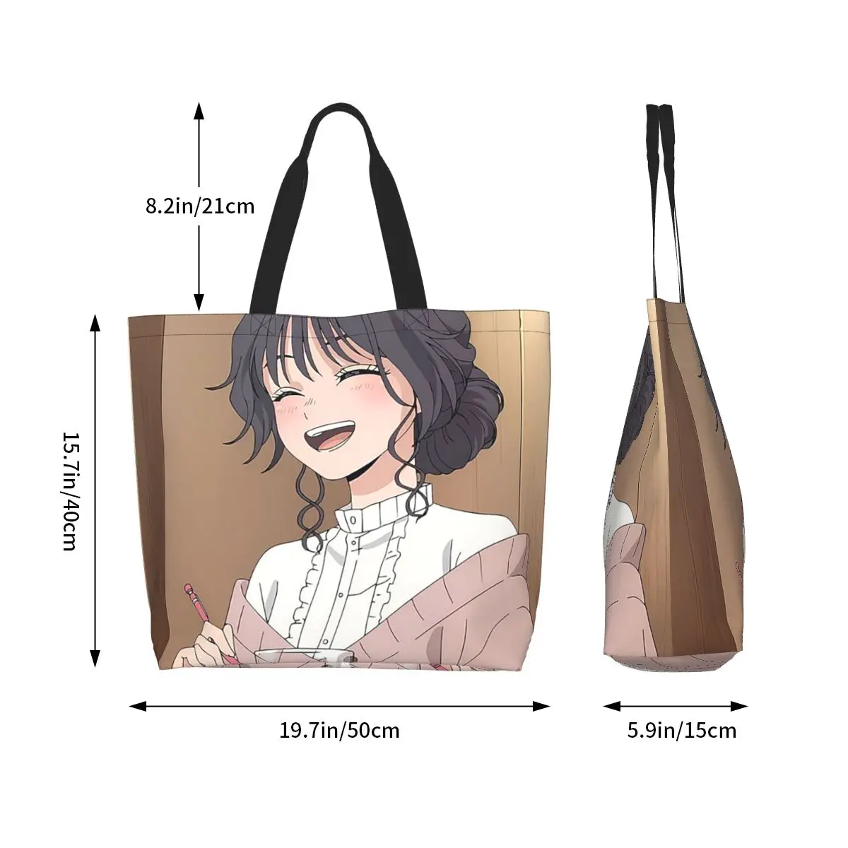 The Fragrant Flower Blooms With Dignity Anime Shopping Tote Bag Canvas Shoulder Bags Shopper Grocery Handbag for Women