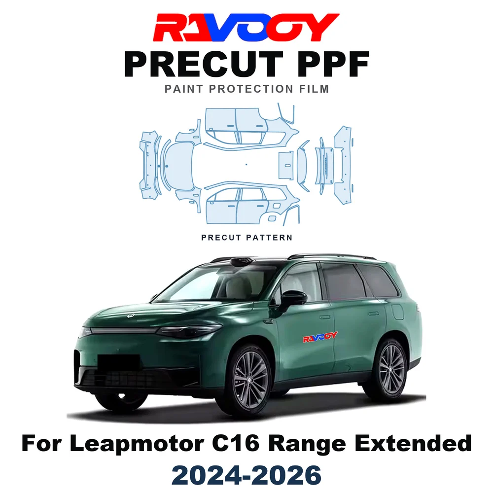Precut PPF For Leapmotor C16 Range Extended 2024-2026 8.5mil TPU Paint Protection Film Hood Bonnet Bumper Headlight Self-Healing