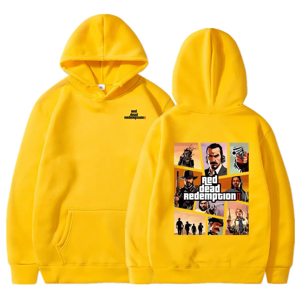 90s خمر الأحمر الميت الفداء 2 هوديس آرثر مورغان القوطية نمط هوديس الرجال النساء الهيب هوب ملابس الشتاء الربيع الشارع الشهير