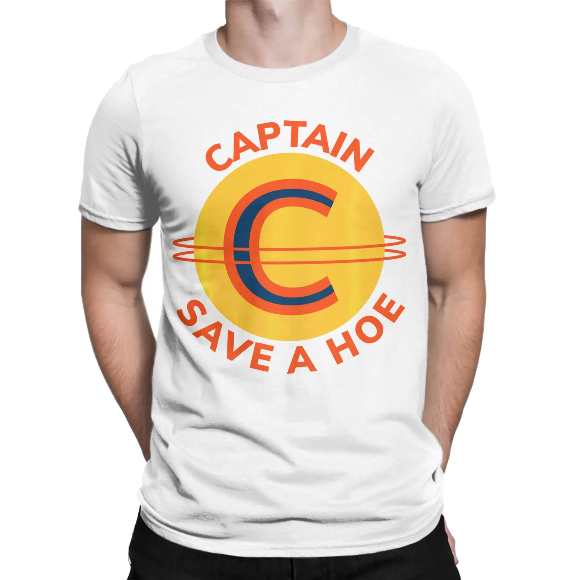 Captain Save a Hoe Performance T Shirts Men's  Pure Cotton Leisure T-Shirts Round Collar  Tee Shirt Short Sleeve Tops Big Size