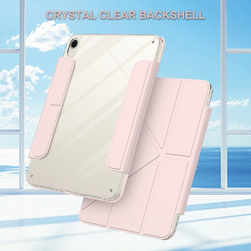 

For iPad Mini 7 (8.3 Inch) Mini 6 2024 2021 Case Magnetic PU Leather + Hard PC + Soft TPU Frame Anti-fall Cover