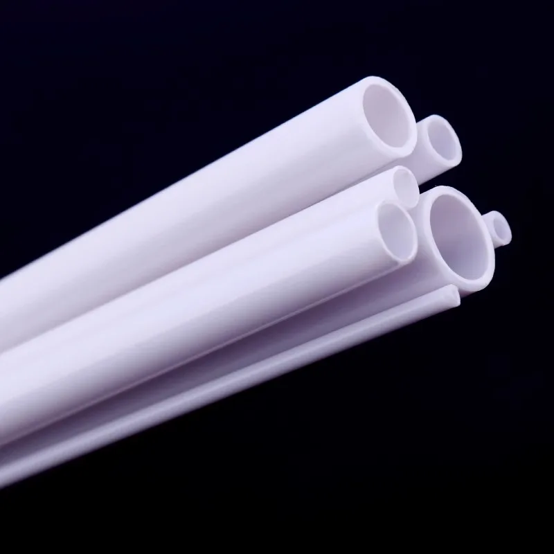 1-50pcs OD 2/2.5/3/4/5/6/8/10mm White ABS Round Hollow Pipe Tube Length 250mm 500mm Plastic Hard Hose DIY Model Crafts