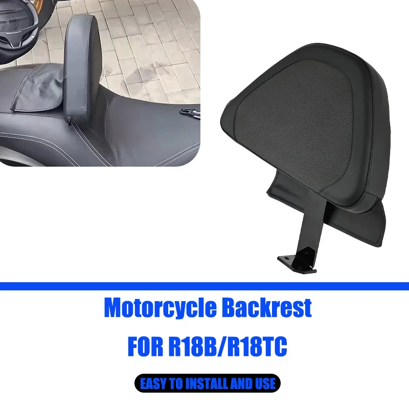 

TransSymptoms Motorcycle Rider Dossier, Sissy Bar Cushion, Rider Seat, Central Assist Cushion, Suitable for BMW R18B, R18, 2021-