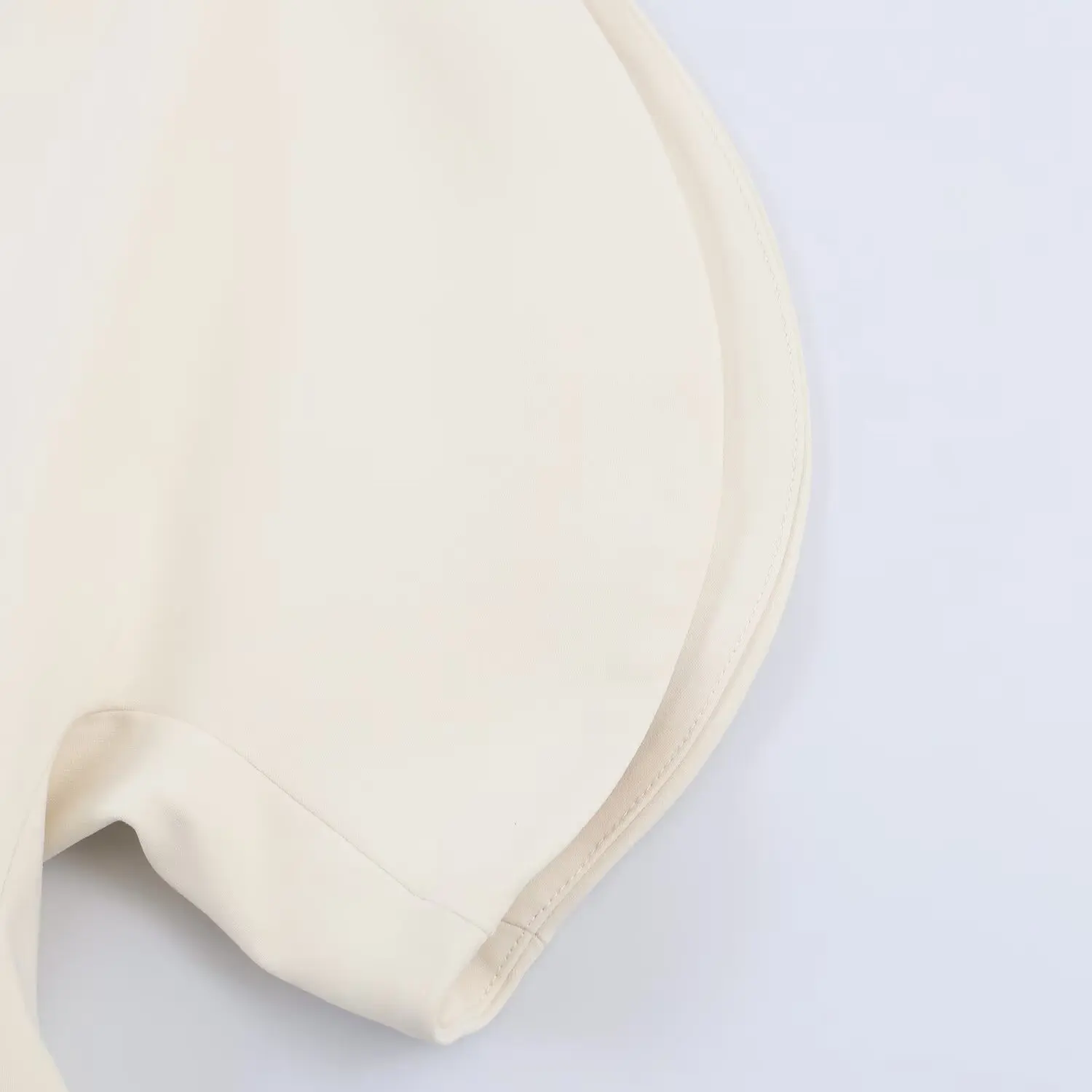 Spring Women's Casual Zipper Asymmetric Hem Bubble Short Sleeve One-Shoulder Top Comfortable Polyester Fiber Commute Style