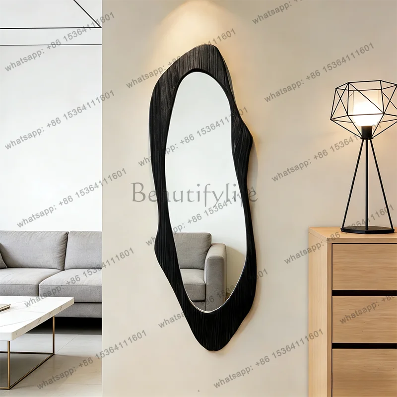 LD Korean Style Wavy Mirror Bathroom Makeup Vanity Aesthetic Irregular Modern Mirror Funky Dressing Table Spiegels