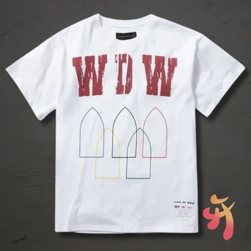 Summer White Who Decides War Tshirts 100% Cotton Color Bullet Head Abstract Print WDW Short Sleeve Casual Street Men Women Tops